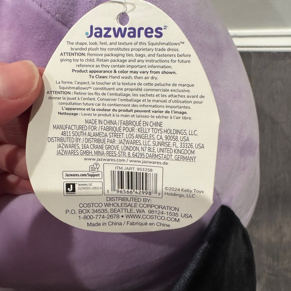 NWT Squishmallows 16in Lavender Butterfly Soft Plush Pillow Stuffed Animal Girl - Picture 6 of 7